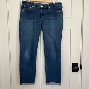 AG Adriano Goldshmied The Stilt Roll Up Cigarette Crop Roll Up Jeans